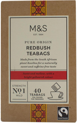 

Mark & Spencer Pure Origin Redbush Teabags, Strength No.1, 40 Teabags - 100g Tea Bags Box(100 g)