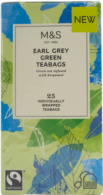 

Mark & Spencer Earl Grey Green Teabags- 25 Individually Wrapped Teabags - 62.5g Green Tea Bags Box(62.5 g)