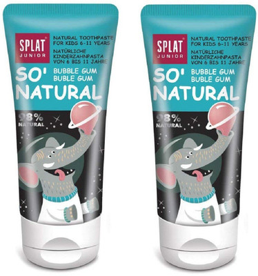 

SPLAT Junior Toothpaste (6-11 Years) 98% Natural Free from SLS/SLES, Mint, Fluorides, Parabens, Petrochemicals (Bubble Gum, Pack of 2) Toothpaste(100 g, Pack of 2)