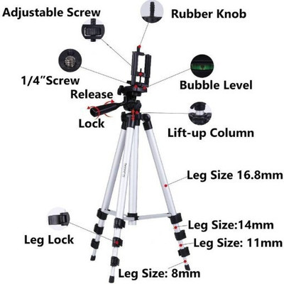 

Clairbell JSJ_558J_3110 Tripod(Multicolor, Supports Up to 1500 g)