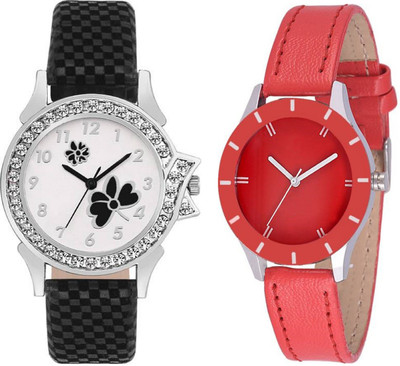 

TRUE KART SLIM & SHINY LOOK Flower Dial Velvet Leather Strap Watch - For Women