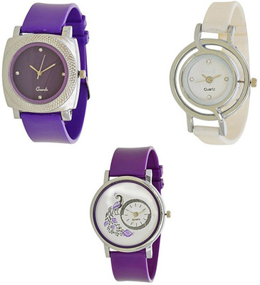 

LEBENSZEIT New Stylish Multicolor Pack Of 3 Watch Combo For Women And Girls Watch - For Girls