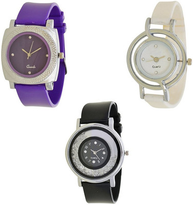 

ReniSales Stylish Trendy Multicolor Pack Of 3 Watch Combo For Women And Girls Watch - For Girls