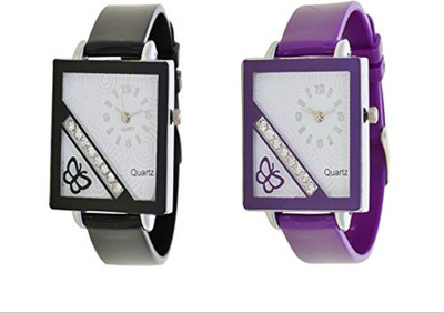 

LEBENSZEIT Stylish ButterFly Purple Dial Multicolor Latest Combo Watch For Women And Girls Watch - For Girls