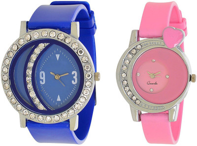 

LEBENSZEIT Stylish Blue Pink Dial Multicolor Latest Combo Watch For Women And Girls Watch - For Girls