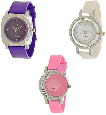 

LEBENSZEIT Stylish Multicolor Latest Pack Of 3 Watch Combo For Women And Girls Watch - For Girls