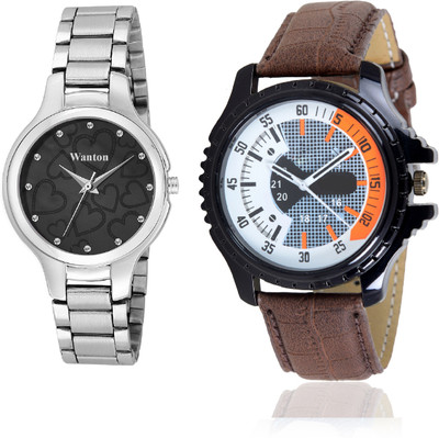 

Wanton Black color official stylish women watch with Brown eye catcher design combo couple watch Exclusive collection watches Watch - For Boys & Girls