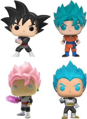 

imodish Dragon Ball Z Set Of 4 Pcs God Goku Suuper Saiyan Super Vegeta Kayokain Pops Action Figure(Multicolor)