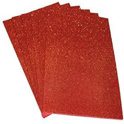 

cgg A4 Eva(Foam) Glitter Sheet - Red Colour (Pack of 10 Sheets)