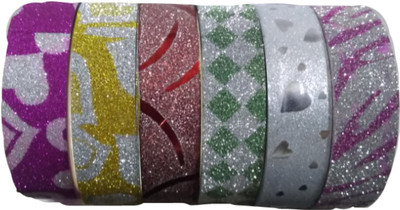 

Kala Decorators 6 Pieces Multi Design Glitter Tape For Art & Craft,Decoration,School Projects,Festivals,Cutlery Packing