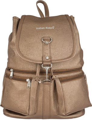 

Indian Riders Stylish Backpack Bag Ideal For Women / Ladies / Girls (IRLP-004) 5 L Backpack(Brown), Golden light brown