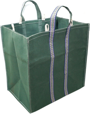 

SAISAN Large Capacity Hand Bag/Grocery Bag/Vegetable Bag (Green) with Reinforced Handles & Thick Bottom for Strength (Nursery/Play School) Multipurpose Bag(Green, 5 L)