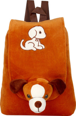 

say basket Kids School Bag Designer School Bag Plush Bags Soft Toy Picnic Backpack Brown Dog Full Flap - 33 cm(Brown)