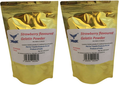 

Tripathi Products Pack of 2 strawberry flavoured 100gm Gelatin Powder(200 g)