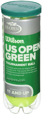

Wilson US Open Green Dot Tournament Tennis Ball(Pack of 3, Yellow)