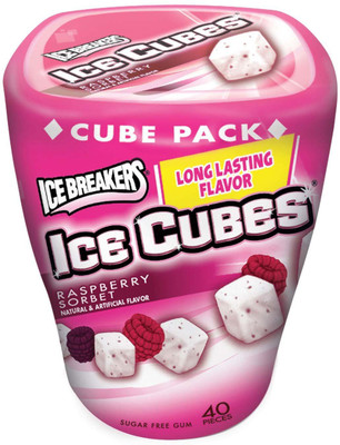 

Icebreakers Ice Cubes Raspberry Sorbet ugar Free Gum, 40 Pieces Mouth Freshener