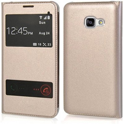 Helix Flip Cover for Samsung Galaxy A8 A800F(Gold, Shock Proof, Pack of: 1)