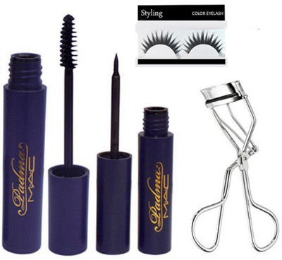 

Styling Eyelashes With Eyelashes Curler & Padhma Eyeliner & Mascara(Set of 4)