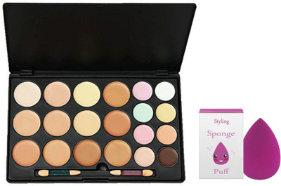 

Styling Sponge puff WIth Mac 20 shades Concealer Palette(Set of 2)