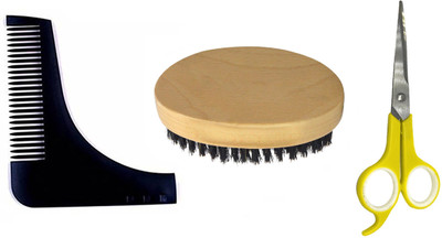 

Confidence Combo Of Men Beard Brush With Scissor And Beard Comb, Set Of 3(Set of 3)