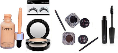 

Opticare Eyelashes,Mac Waterweight SPF 30 Foundation 30 ml With S.fix Compact & Hello Kitty Two Balm Eyeliner & Mac Zoom Lash Mascara(Set of 6)