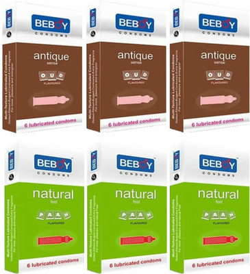 Beboy 3 Oud & 3 Paan Condom(Set of 6, 36S)