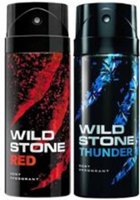 

Wild Stone thunder & red Deodorant Spray - For Men(300 ml, Pack of 2)