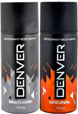 

Denver original and black code Deodorant Spray - For Men(300 ml, Pack of 2)