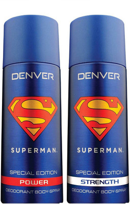 Denver strength and power Deodorant Spray - For Men(300 ml, Pack of 2)