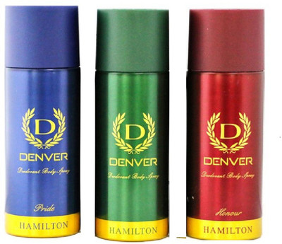 Denver Hamilton,Pride And Honour Deodorant Spray - For Men(495 ml, Pack of 3)