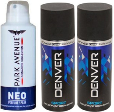 

Denver BLUE SPORT & PARK AVENUE NEO Deodorant Spray - For Men(430 ml, Pack of 3)