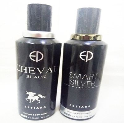 

ESTIARA CHEVAL AND SMART SILVER Perfume Body Spray - For Men(400 ml, Pack of 2)