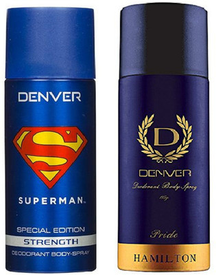

Denver superman strength and pride Deodorant Spray - For Men(315 ml, Pack of 2)