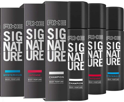 

AXE INTENSE BODY PERFUME 122 ML + CHAMPION BODY PERFUME 122 ML + MYSTERIOUS BODY PERFUME 122 ML Deodorant Spray - For Men & Women(366 ml, Pack of 3)