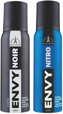 

envy noir & nitro Deodorant Spray - For Men(240 ml, Pack of 2)