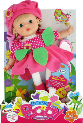 

Annie Flower Fairy Baby Doll | Foam Stuff Body | Plastic Hand and Face | Non Toxic | Sleeping with Baby Teddy(Multicolor)