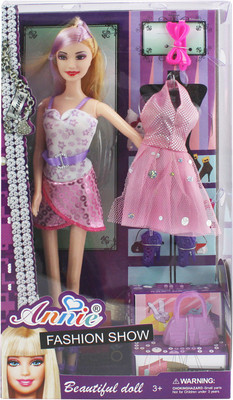 

Annie Beautiful Doll Fashion Show With 1 Extra Dress | Handbag | Shoes | Clip | Doll Size 30 Cms (11.8 Inches)(Multicolor)