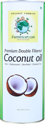 

iFarmerscart Coconut Oil Double Filtered - Tin Coconut Oil Tin(1 L)