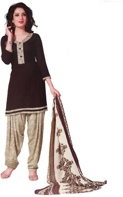 

FabTag - Giftsnfriends Synthetic Printed Salwar Suit Dupatta Material(Un-stitched), Brown