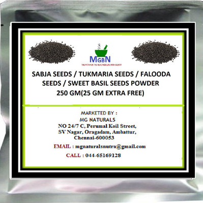 

MGBN SABJA SEEDS / TUKMARIA SEEDS / FALOODA SEEDS / SWEET BASIL SEEDS POWDER 250 GM(25 GM EXTRA FREE)(250 g)