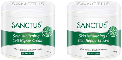 

SANCTUS Advanced Skin Whitening & Cell Repair Cream - 100g (Enriched with Mulberry & Liquorice Extracts) - (Improved formula for quick absorption) (Pack of 2)(100 g)