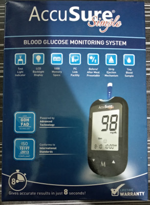 

AccuSure simpal Glucometer(Black)