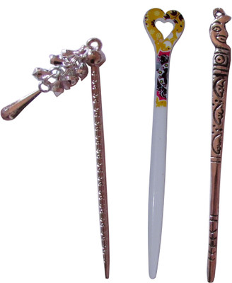 

GITI Combo of Multi Color Juda Sticks Bun Stick(Multicolor)