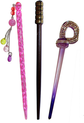 

AARUJ Combo of Multi Color Juda Sticks Bun Stick(Multicolor)
