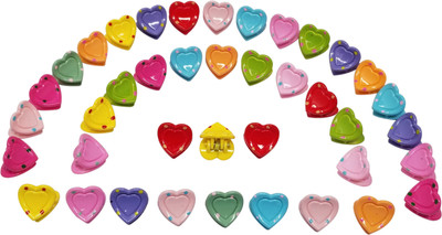 

Evolution Cute & Tiny Hearts Claws Glossy, Child Cute Hair Styles Fashion Accessories Multicolored Kids Hair Claw Clips, XS, For Kids / Girls Hair Claw(Multicolor)
