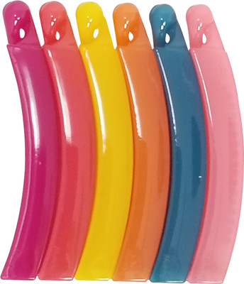 

Evolution Banana Clips Curved Shaped Glossy Rainbow Colors, Medium size (Pack of 6) Banana Clip(Multicolor)