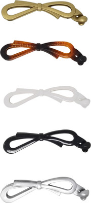 

Evolution Banana Clips Bow Shaped Dark Romance Colors, Medium size (Pack of 5) Banana Clip(Multicolor)
