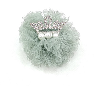 

Fairytale Diamond Crown Light Green Alligator Hair Clips For Girls Party Wear Age 1 to 12.size approx 6cm×6cm Hair Clip(Green)