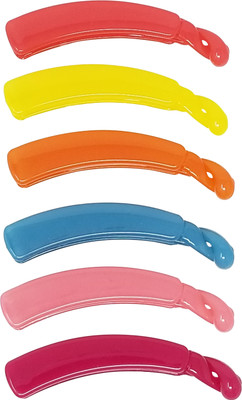 

Evolution Banana Clips Thick Curved Glossy Rainbow Colors, Large size (Pack of 6) Banana Clip(Multicolor)