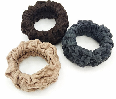 

fairytale Premium Quality Soft Thick Cotton Hair Elastic Ponytail Holder Set Of 3 pcs Rubber Band(Multicolor)